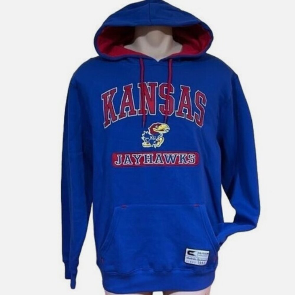 NCAA Kansas Jayhawks Sweatshirt Hoodie Sweatshirt Pullover Mens - Large (New)